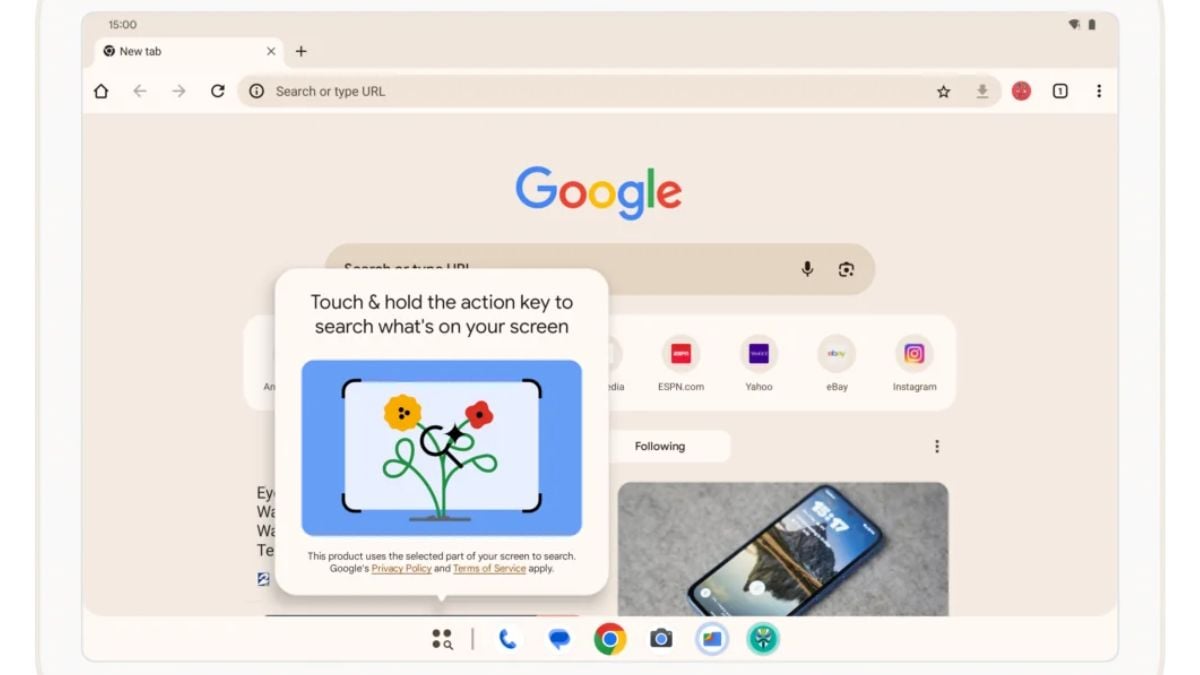 Google Pixel Tablet Gains Circle to Search Access via Action Key on Android 15 Beta 3: Report