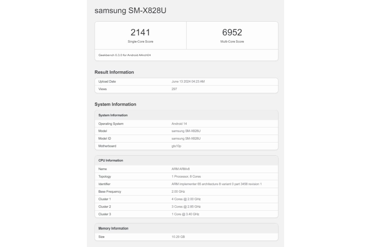 Samsung Galaxy Tab S10+ Listed on Geekbench With MediaTek Dimensity Chipset