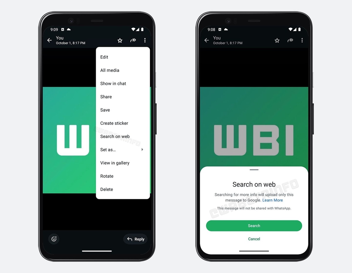 WhatsApp Begins Testing ‘Search on Web’ Image Lookup Feature on Android