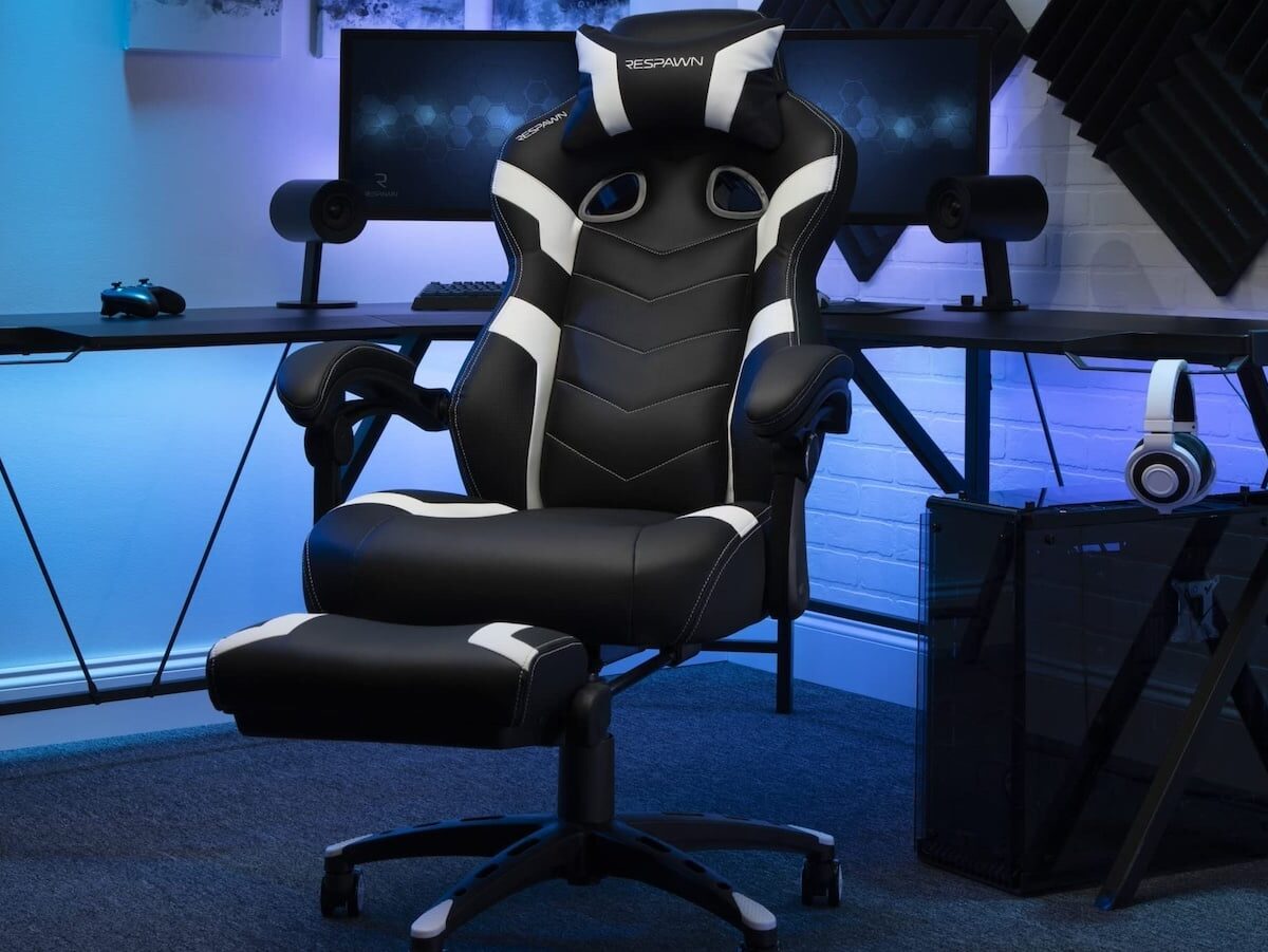 This gaming chair with footrest is for work and play!