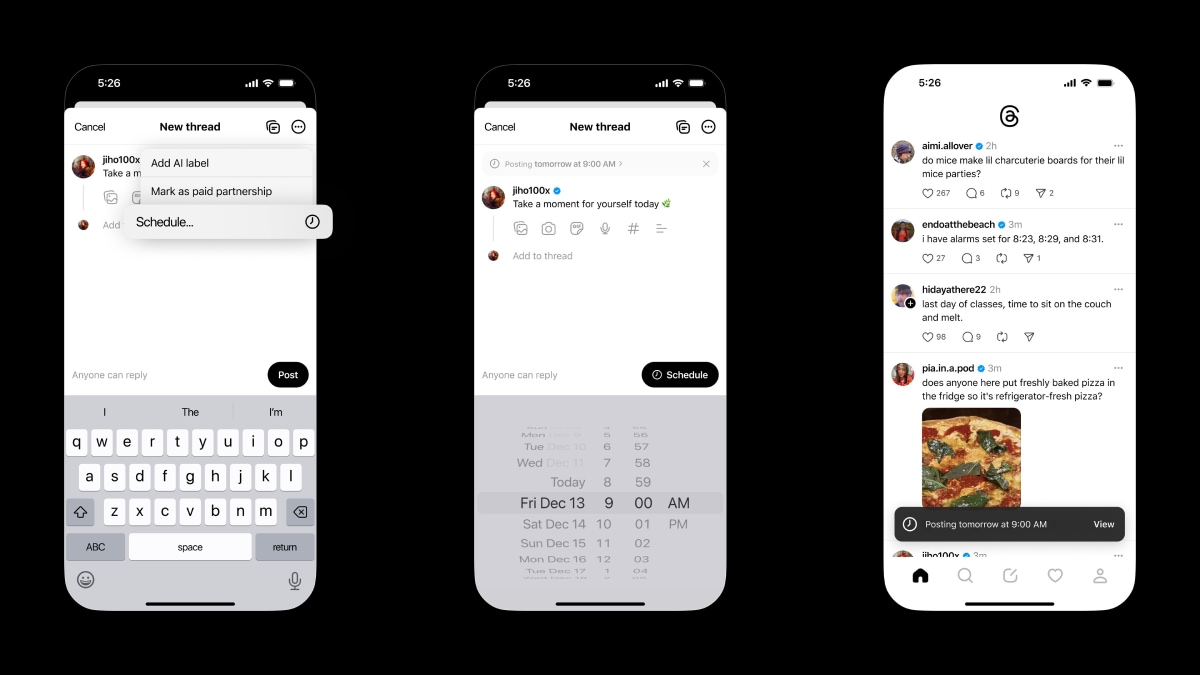 Threads Testing Schedule Posts Option; Instagram Allows Scheduling Direct Messages 
